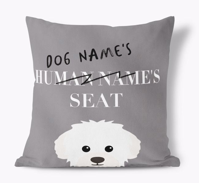 Human's Seat: Personalized {breedFullName} Canvas Pillow